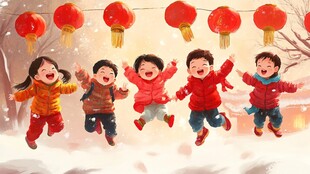 新年儿童插画