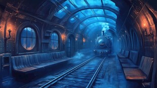 小火车站行车室场景