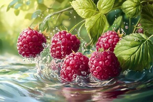 手绘树莓唯美图片