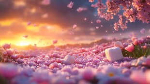 唯美梦幻花田场景