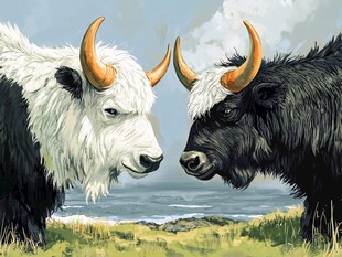 野牦牛插画