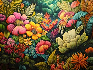 手绘创意百花壁纸