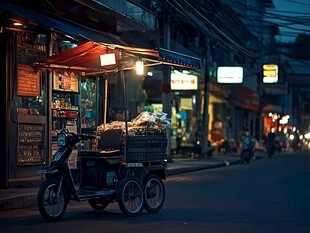 清迈街头夜晚