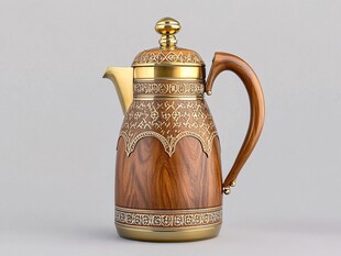 伊朗浮雕纹把手陶水壶