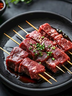 铁板牛肉串图片