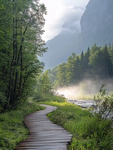 雾中栈道