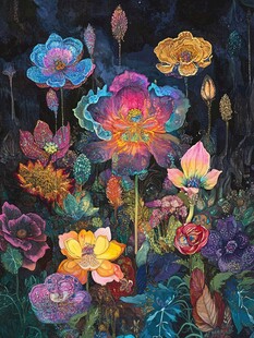 高清插画宫廷静物花卉