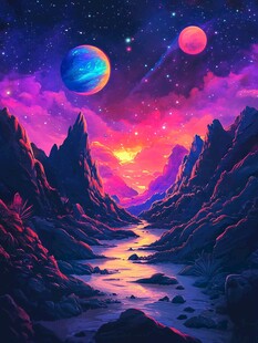 外星球幻想场景插画