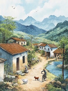 乡村场景插画