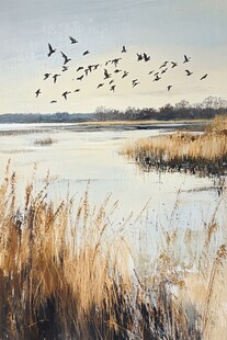 候鸟油画
