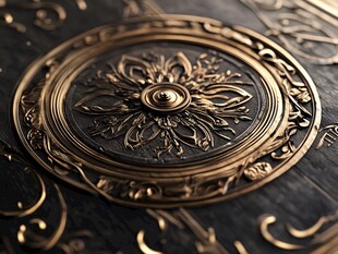 仿铜门雕花细节