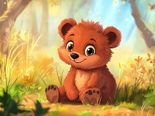 原创小棕熊卡通