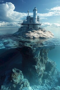 3d云海悬浮小岛