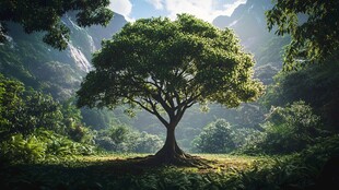 唯美风景参天大树