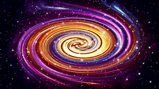 紫色螺旋星系星空