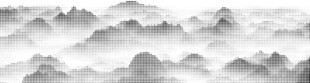 大幅新中式山水渐变激光镂空