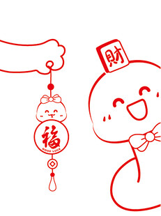 蛇年挂件蛇宝宝头像卡通插画