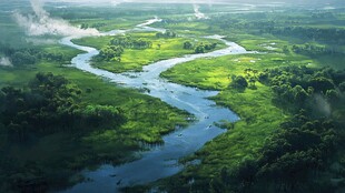 森林草原河流湿地