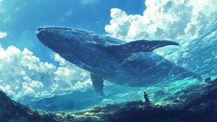 高清手绘鲸鱼