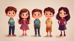 动漫风格卡通儿童