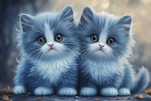 写实猫毛茸茸宠物插画