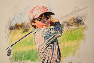 手绘儿童高尔夫