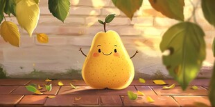 黄梨拟人卡通形象