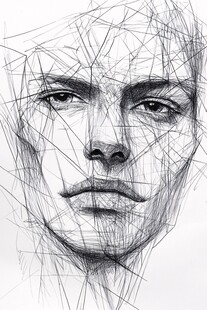 凌乱的线条装饰画交织