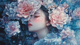 唯美少女与花系列