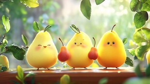 黄梨拟人卡通形象