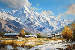 雪峰油画