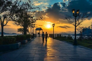 深港海湾日落