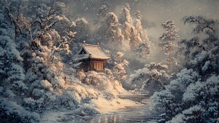 雪景立体画