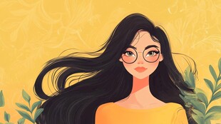 青春风少女插画