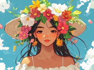 花季少女插画
