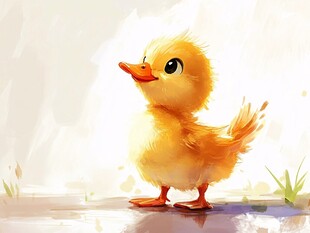 插画小鸭