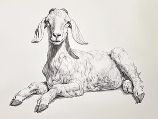 羊素描画