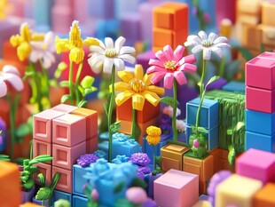 3d方块菊花