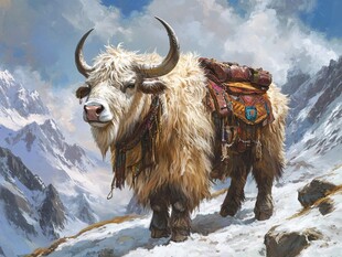 野牦牛插画