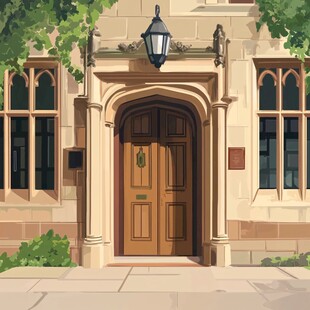 普林斯顿大学插画背景