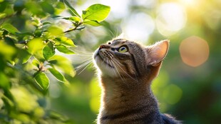 阳光下的小花猫