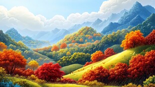 宽屏风景画