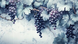 葡萄暖色背景墙