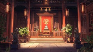 宏大寺庙场景