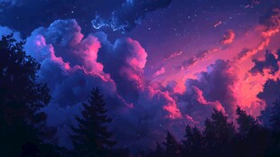 日本动漫风格晚霞