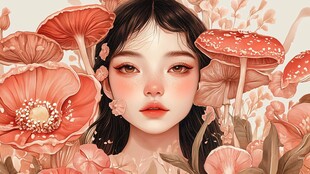 整容整形花季少女插画