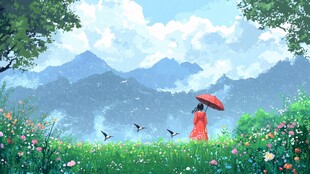 雨天插画