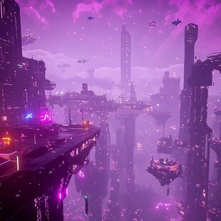 粉红色的外星城市