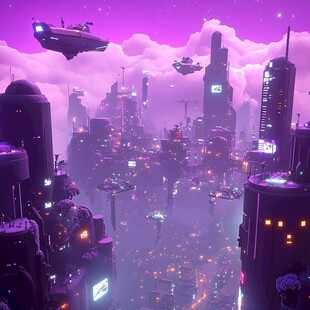 粉红色的外星城市