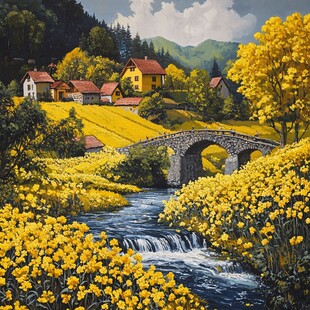 魅力乡村风景画